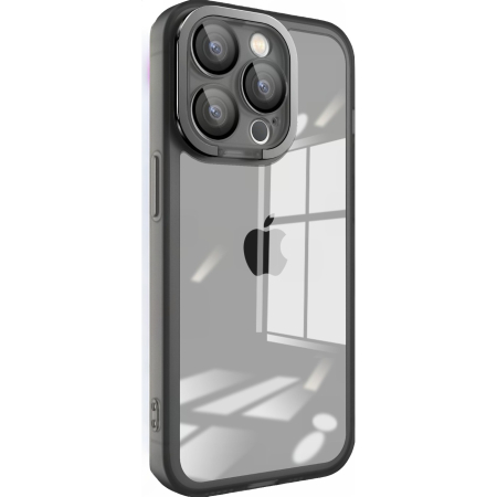 Sub 99 Lei - Husa protectie Flippy pentru Samsung A03S (164) Electroplated cu suport pentru camera, 1.5 mm grosime, protectie camera, Negru