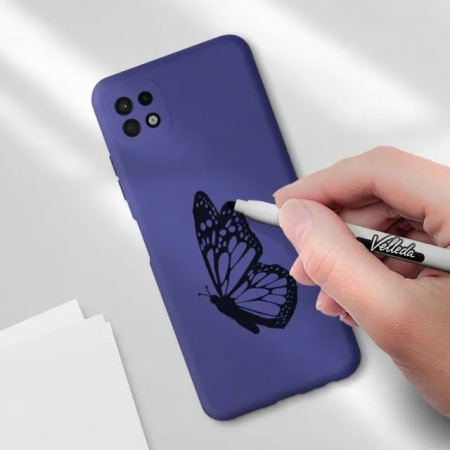 Husa protectie Flippy pentru Samsung A22 5G Liquid Silicone Mov [2]