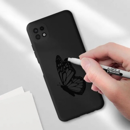 Husa protectie Flippy pentru Samsung A22 5G Liquid Silicone Negru [2]