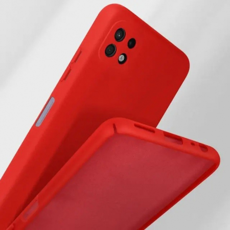 Husa protectie Flippy pentru Samsung A22 5G Liquid Silicone Rosu [5]