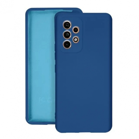 GSM - Husa protectie Flippy pentru Samsung A53 5G Liquid Silicone Albastru Inchis
