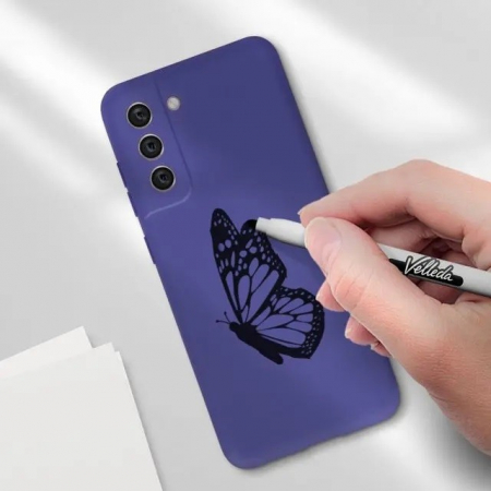 Husa protectie Flippy pentru Samsung S21 FE Liquid Silicone Mov [1]
