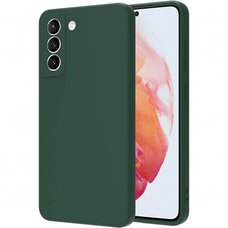 GSM - Husa protectie Flippy pentru Samsung S21 FE Liquid Silicone Verde