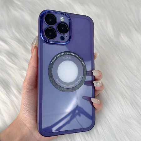 Husa protectie MagSafe TPU, Flippy, pentru iPhone 14 Plus, cu decupaj logo, Folie Sticla Camera, Mov [2]