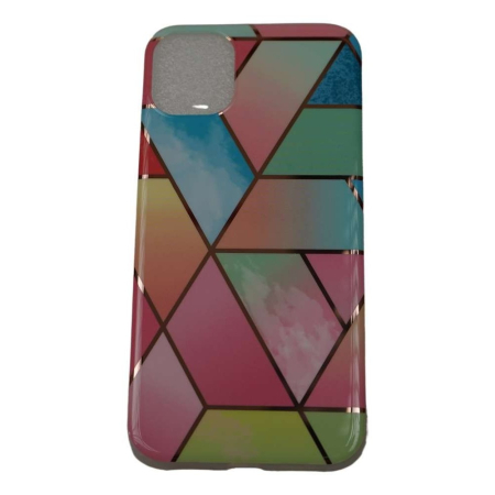 Husa protectie pentru Apple iPhone 7/8/SE 2020 Soft IMD TPU Marble Geometric Roz [2]