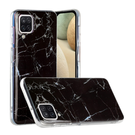 Sub 99 Lei - Husa protectie pentru Apple iPhone XR Soft IMD TPU Marble Negru cu Suport inclus