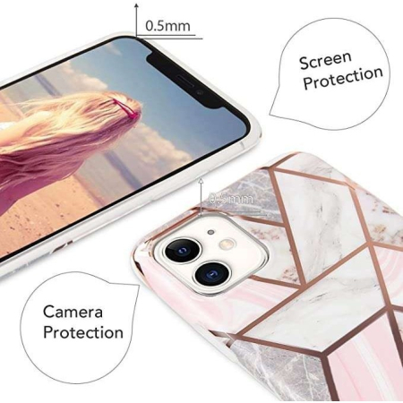 Husa protectie pentru Samsung S10 Soft IMD TPU Marble Geometric Alb [2]