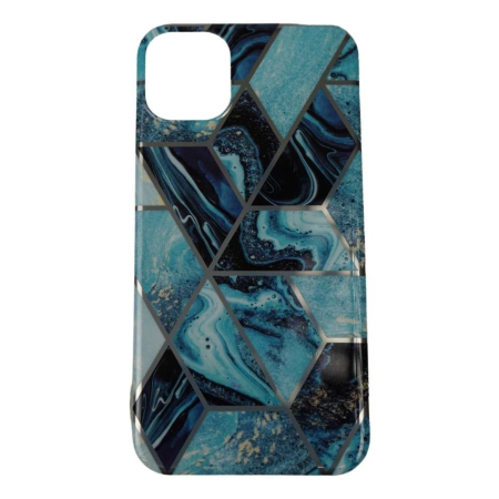 Husa protectie pentru Samsung S21 Ultra Soft IMD TPU Marble Geometric Albastru [1]