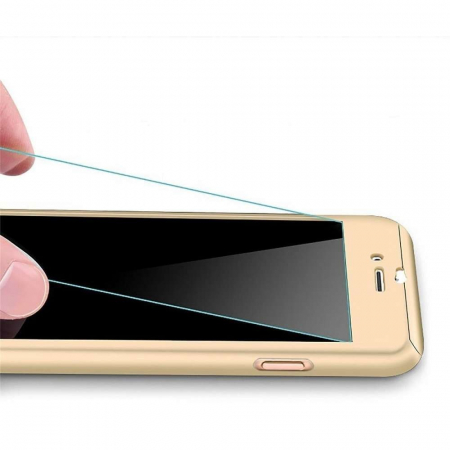 Husa Samsung A71, Full Cover 360, Auriu + Folie de protectie [2]