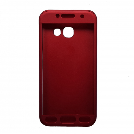 Husa Samsung Galaxy A3 2017 Full Cover 360 Rosu + Folie de protectie [2]