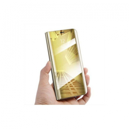 Husa Samsung Galaxy A6 2018 Flip Cover Oglinda Auriu [2]