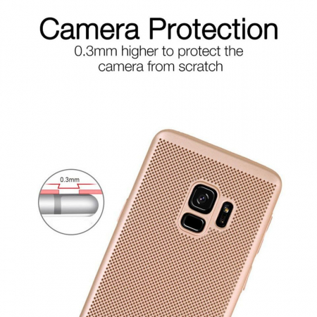 Husa Samsung Galaxy A8 2018 Ultra Slim cu aerisire Auriu [3]