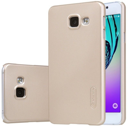 Husa Samsung Galaxy J3 2016 Nillkin Frosted Shield Auriu + Folie de protectie [1]