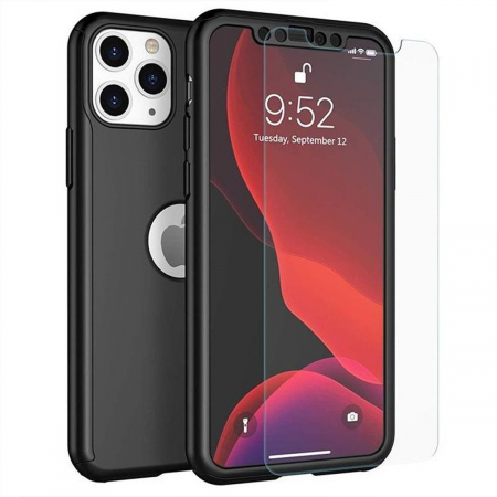 Husa Samsung Galaxy J3 2017 Full Cover 360 Negru + Folie de protectie [0]