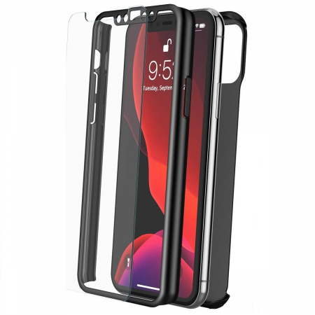 Husa Samsung Galaxy J3 2017 Full Cover 360 Negru + Folie de protectie [7]