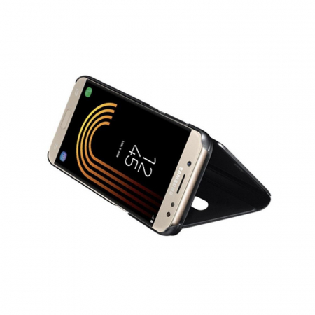 Husa Samsung Galaxy J7 2017 Flip Cover Oglinda Negru [4]