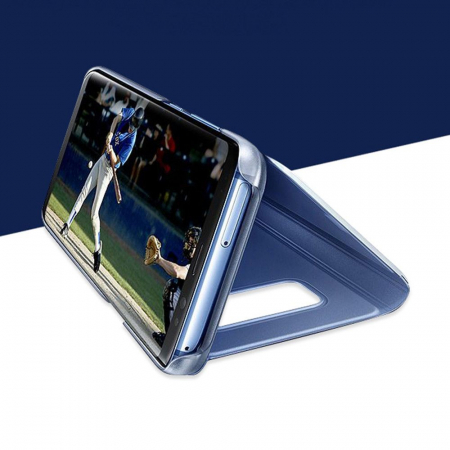 Husa Samsung Galaxy S8 Plus Flip Cover Oglinda Albastru [4]