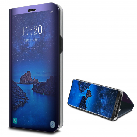 Husa Samsung Galaxy S9 Flip Cover Oglinda Albastru [4]
