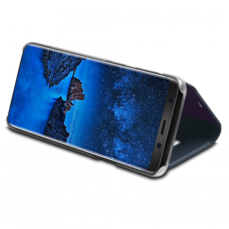 Husa Samsung Galaxy S9 Flip Cover Oglinda Albastru [6]