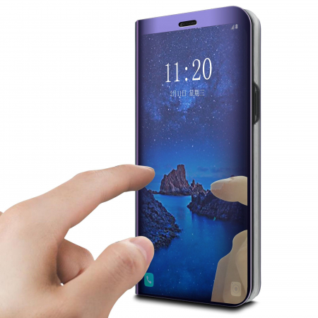 Husa Samsung Galaxy S9 Flip Cover Oglinda Albastru [5]