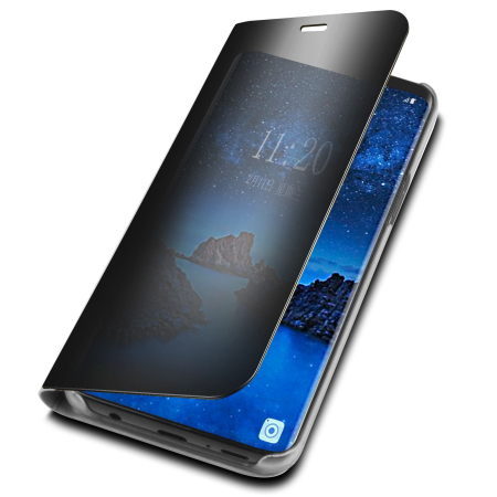 Husa Samsung Galaxy S9 Flip Cover Oglinda Negru [5]