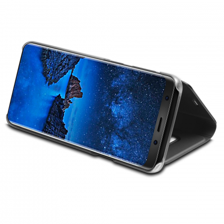 Husa Samsung Galaxy S9 Plus Flip Cover Oglinda Negru [2]