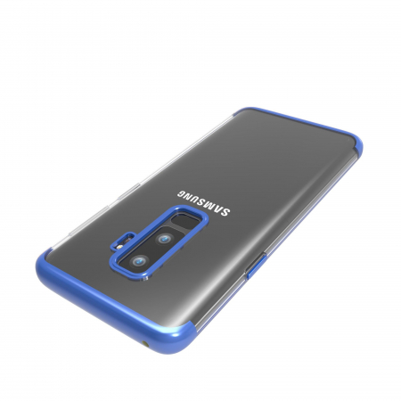 Husa Samsung Galaxy S9 Plus Transparent cu Margini Albastre [4]