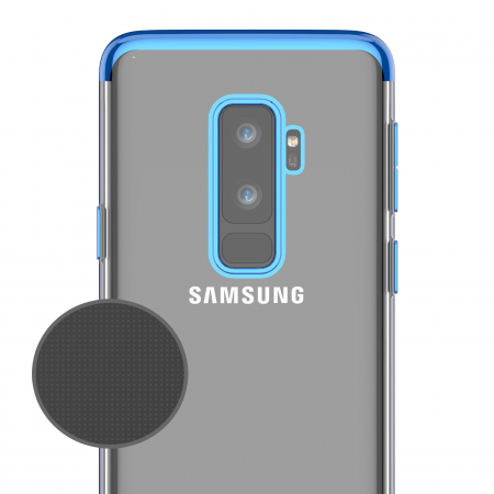 Husa Samsung Galaxy S9 Plus Transparent cu Margini Albastre [2]