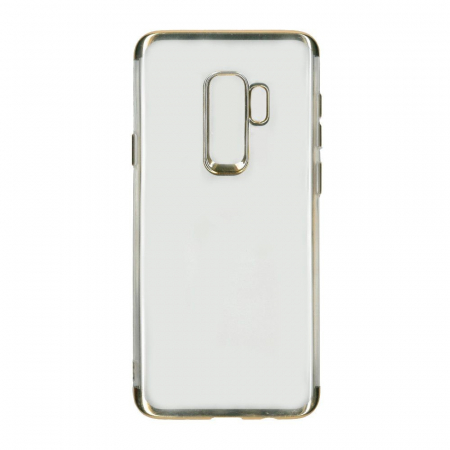 GSM - Husa Samsung Galaxy S9 Transparent cu Margini Aurii