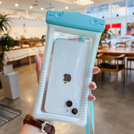 Husa subacvatica Cushion Waterproof Flippy, Snowproof, Universala, Dungata, cu Snur, pentru telefon sau documente, Verde Menta [1]