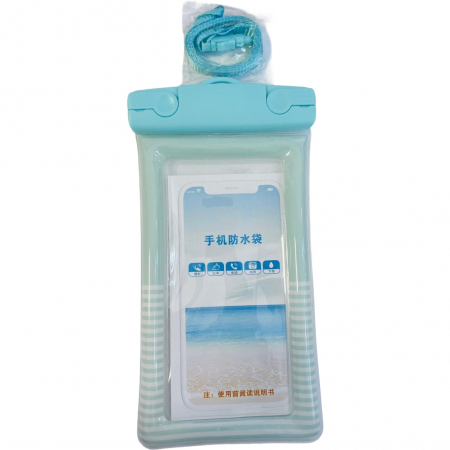 Huse de telefoane - Husa subacvatica Cushion Waterproof Flippy, Snowproof, Universala, Dungata, cu Snur, pentru telefon sau documente, Verde Menta