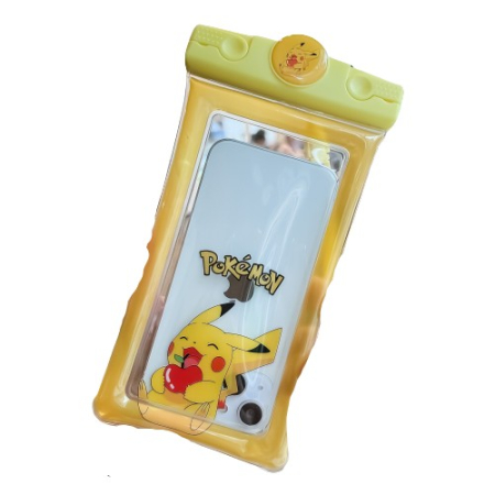 Sub 99 Lei - Husa subacvatica Mascot Waterproof Flippy, Snowproof, Universala, cu Snur, pentru telefon sau documente, Pika, Galben