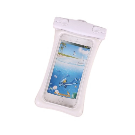 Sub 99 Lei - Husa subacvatica Matte Cushion Waterproof Flippy, Snowproof, Universala, cu Snur, pentru telefon sau documente, Alb