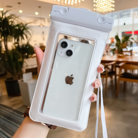 Husa subacvatica Matte Cushion Waterproof Flippy, Snowproof, Universala, cu Snur, pentru telefon sau documente, Alb [1]