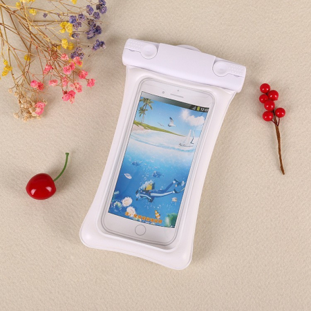 Husa subacvatica Matte Cushion Waterproof Flippy, Snowproof, Universala, cu Snur, pentru telefon sau documente, Alb [2]