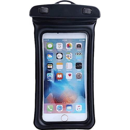 Sub 99 Lei - Husa subacvatica Matte Cushion Waterproof Flippy, Snowproof, Universala, cu Snur, pentru telefon sau documente, Negru