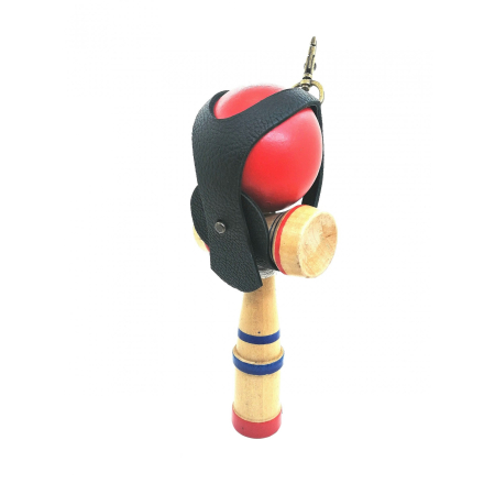 Kendama - Husa Suport pentru Kendama, Flippy, din Piele Ecologica Rezistenta in Timp, Diametrul 6 cm, Negru