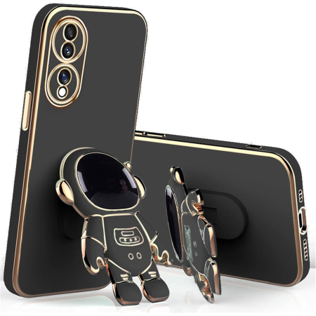Sub 99 Lei - Husa Telefon 2in1, Flippy, Compatibila Huawei Mate 50 Pro, Carcasa TPU cu Suport Inclus Tip Astronaut, Protectie Camere, Negru
