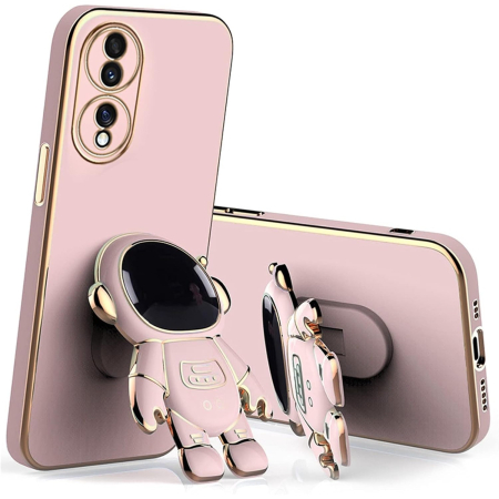 Telefoane și accesorii - Husa Telefon 2in1, Flippy, Compatibila Huawei P60 Pro, Carcasa TPU cu Suport Inclus Tip Astronaut, Protectie Camere, Roz