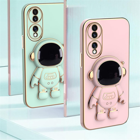 Husa Telefon 2in1, Flippy, Compatibila Huawei P60 Pro, Carcasa TPU cu Suport Inclus Tip Astronaut, Protectie Camere, Roz [3]