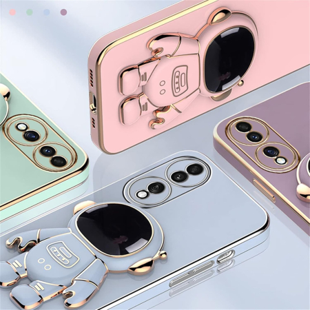 Husa Telefon 2in1, Flippy, Compatibila Huawei P60 Pro, Carcasa TPU cu Suport Inclus Tip Astronaut, Protectie Camere, Verde [2]