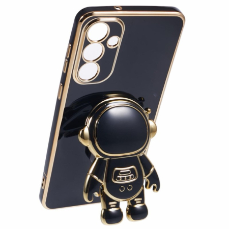 Sub 99 Lei - Husa Telefon 2in1, Flippy, Compatibila Samsung Galaxy S23, Carcasa TPU cu Suport Inclus Tip Astronaut, Protectie Camere, Negru
