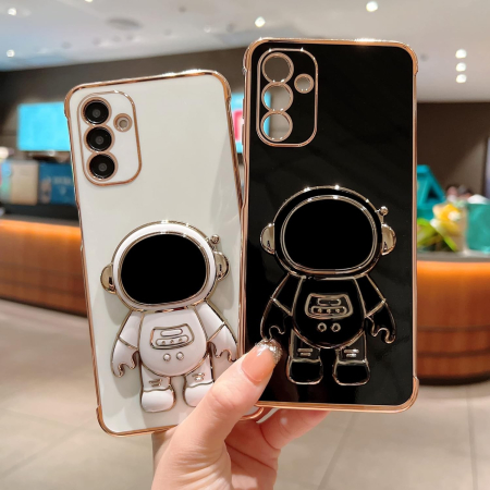 Husa Telefon 2in1, Flippy, Compatibila Samsung Galaxy S24, Carcasa TPU cu Suport Inclus Tip Astronaut, Protectie Camere, Negru [3]