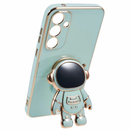 Sub 99 Lei - Husa Telefon 2in1, Flippy, Compatibila Samsung Galaxy S24 Ultra, Carcasa TPU cu Suport Inclus Tip Astronaut, Protectie Camere, Verde