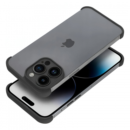 Husa TPU Edgeless Compatibila cu iPhone 15 Pro, Flippy, Protectie pentru Colturi si Camera, Aliaj, Antisoc, Antizgariere, Negru Mat [8]