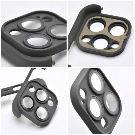 Husa TPU Edgeless Compatibila cu iPhone 15 Pro, Flippy, Protectie pentru Colturi si Camera, Aliaj, Antisoc, Antizgariere, Negru Mat [5]