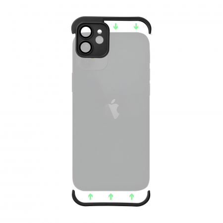 Husa TPU Edgeless Compatibila cu iPhone 15 Pro Max, Flippy, Protectie pentru Colturi si Camera, Aliaj, Antisoc, Antizgariere, Negru Mat [6]