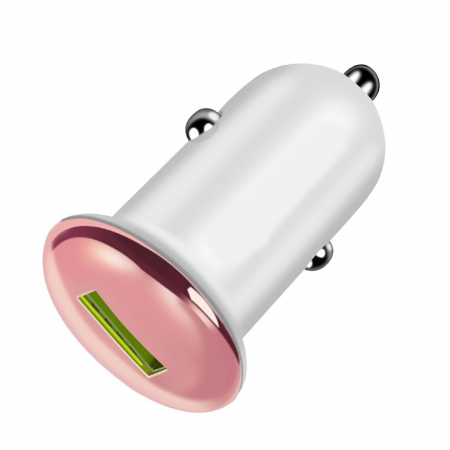 Modulatoare FM - Incarcator Auto, Flippy, Incarcare Rapida QC3.0, USB, din ABS, Roz