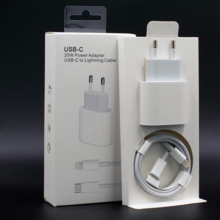 Incarcator compatibil cu iPhone, USB Type-C, Fast charge, Putere 20W, Flippy, Alb [5]