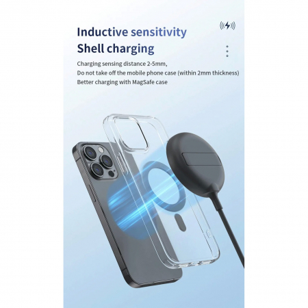 Încărcător fără fir, Wireless, portabil Flippy, MagSafe 15W, mufa conectare Adaptor Type C, functie suport, pentru seriile iPhone 14, iPhone 13 si iPhone 12, Negru [3]